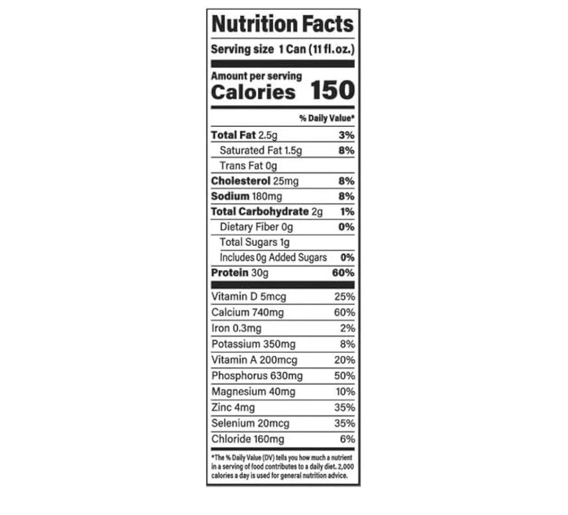 Strawberry Protein Shake 12 Pack – 30g Protein, Lactose Free, Low Sugar, 150 Calories, 11 fl oz Cans with Vitamins & Minerals – Ready to Drink
