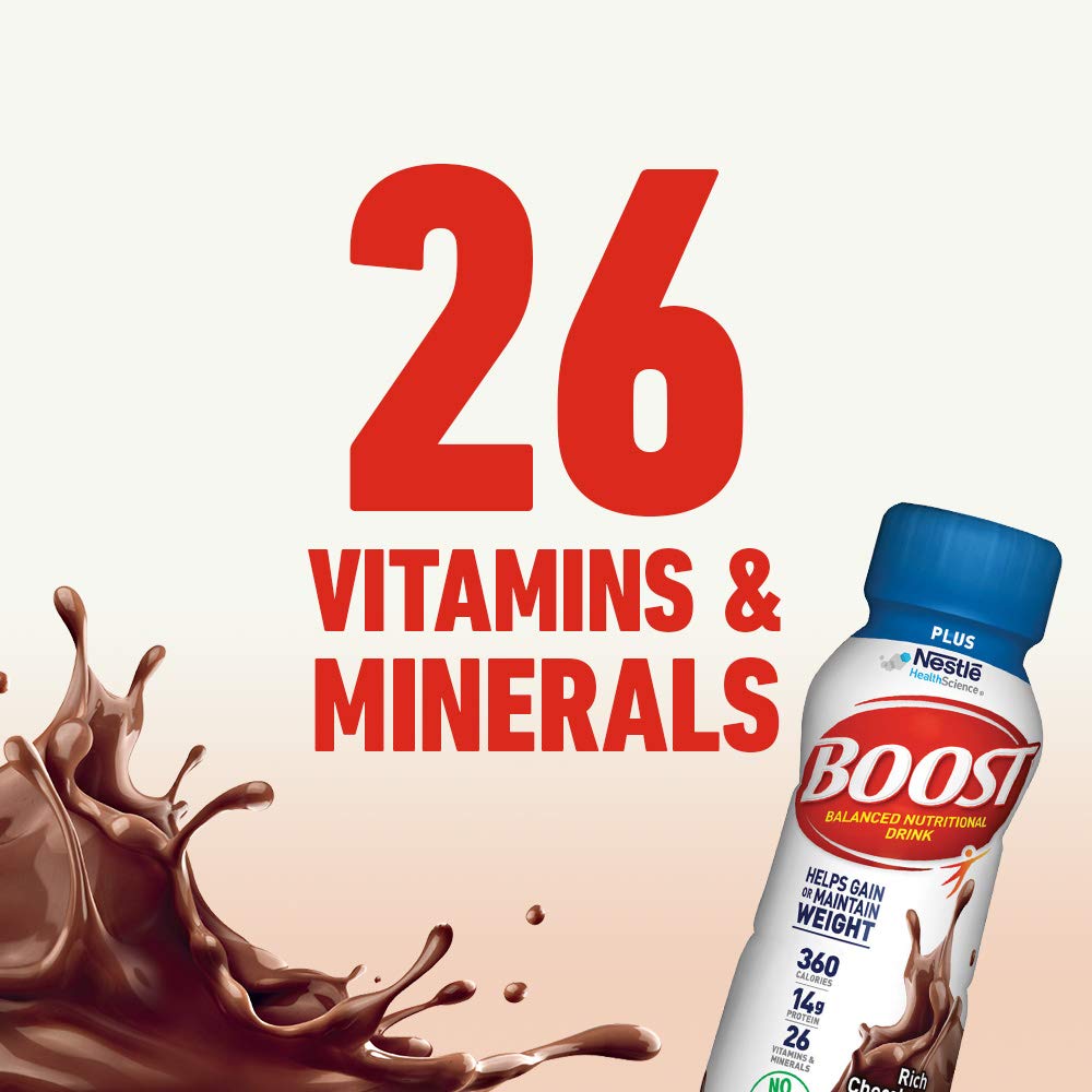 Boost Plus Complete Nutritional Drink, Rich Chocolate, 8 Fl Oz (Pack of 24)