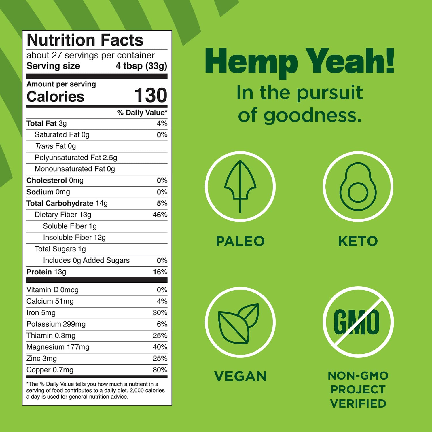 Manitoba Harvest Hemp Yeah Organic Max Fiber Protein Powder, Unsweetened, 32oz, with 13g of Fiber, 13g Protein and 2.5g Omegas 3&6 per Serving, Keto-Friendly, Preservative Free, Packaging May Vary