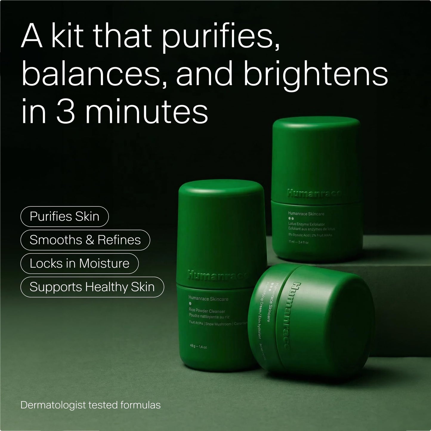 Humanrace Three-Step Starter Routine Kit for Glowing Skin