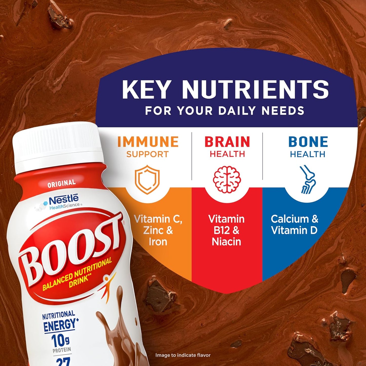 BOOST Original Ready to Drink Nutritional Drinks, Rich Chocolate, 8 Fl Oz Bottles (Pack of 24)