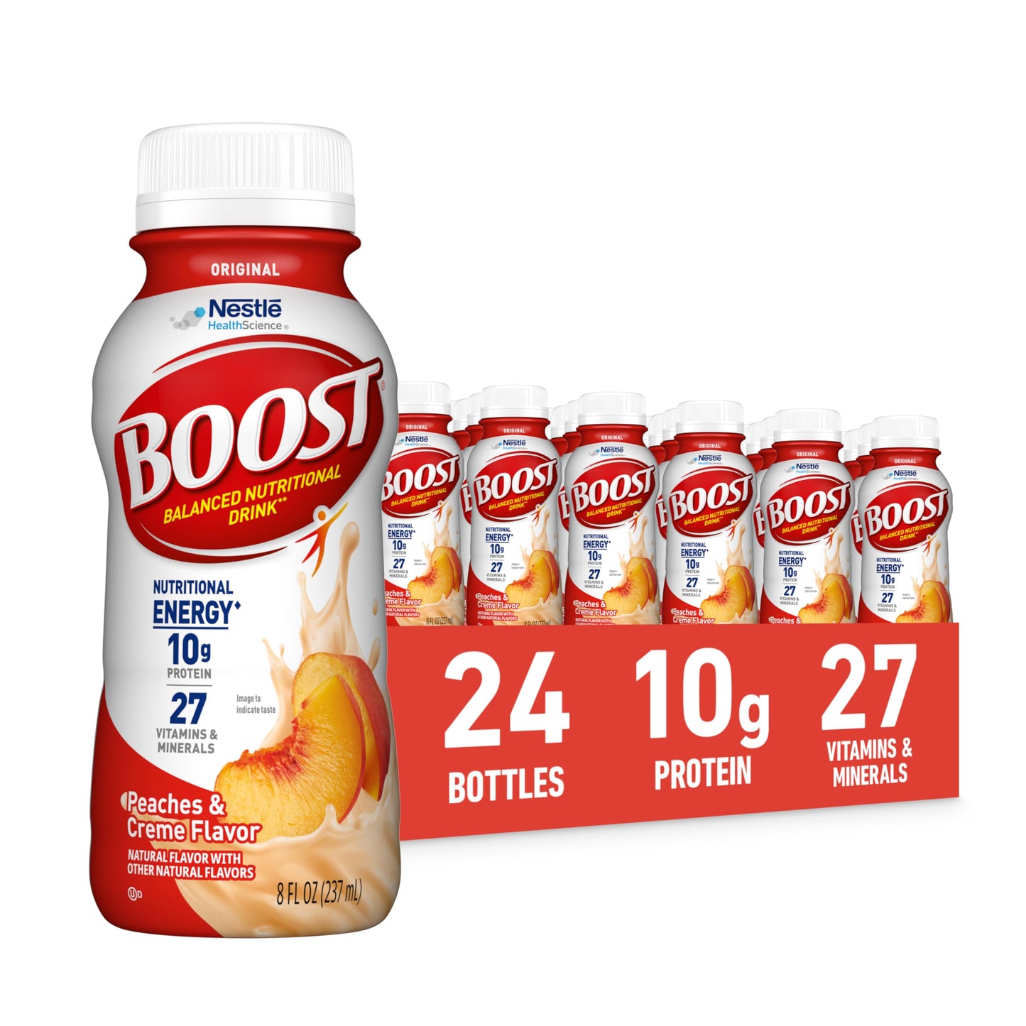 BOOST Original Ready to Drink Nutritional Drinks, Rich Chocolate, 8 Fl Oz Bottles (Pack of 24)