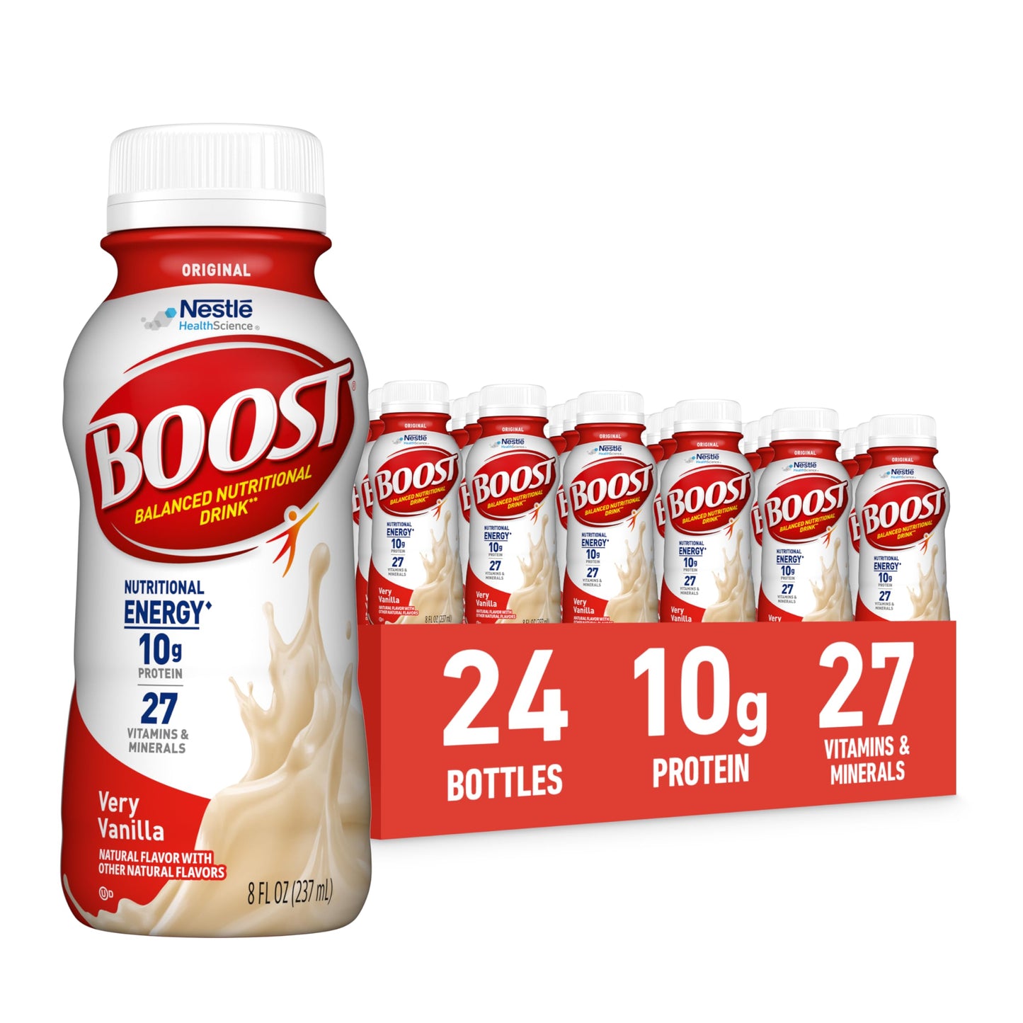 BOOST Original Ready to Drink Nutritional Drinks, Rich Chocolate, 8 Fl Oz Bottles (Pack of 24)