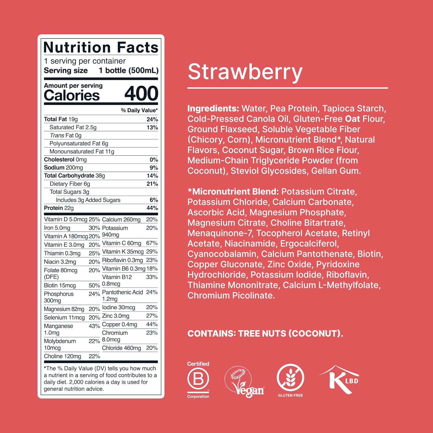 Huel Ready-to-Drink | Strawberry Meal Replacement Drink | High Protein Drink | Nutritionally Complete, Low Sugar, High Fiber, Plant Based, Vegan, Healthy | 22g Protein Per Bottle, 16.9 Fl Oz (12 Pack)